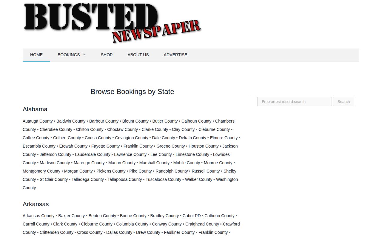 Nevada third-party county directory for arrest-record coverage