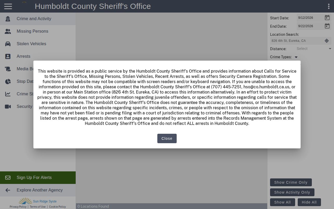 Nevada Humboldt County official inmate portal for custody record search